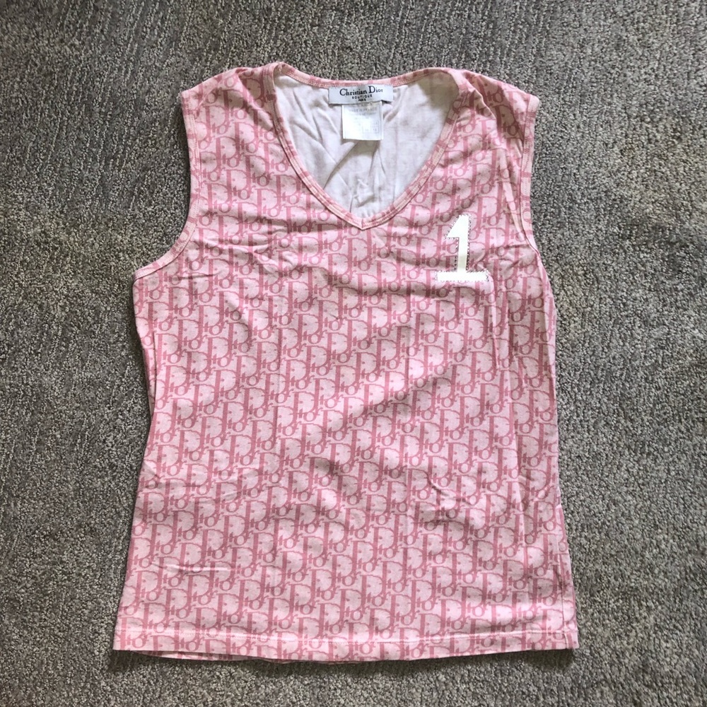 VINTAGE CHRISTIAN DIOR PINK MONOGRAM TANK